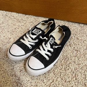 Coverse black slip ons